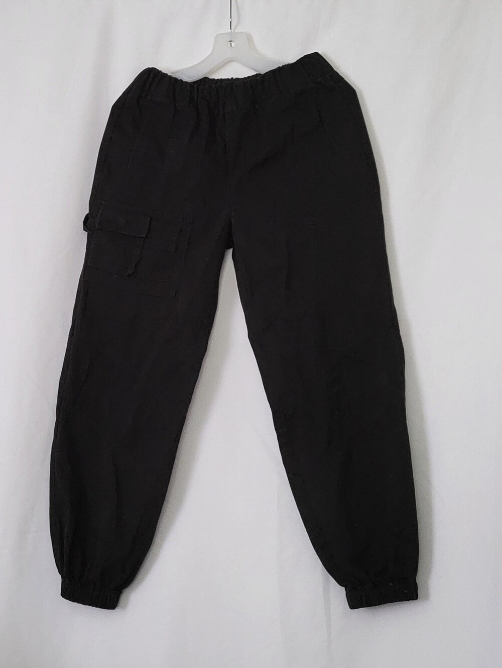 Forever 21 Black Cargo Utility Jogger Pants With Elastic Waist